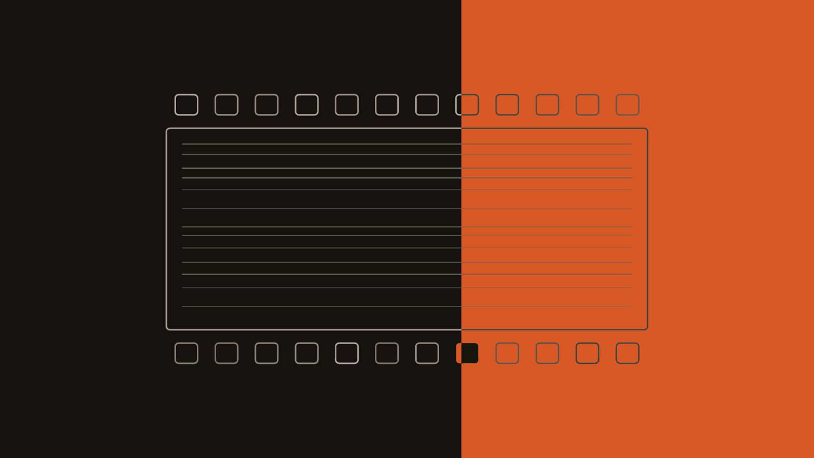 Kapak çizimi: sinema kadrajı ve film şeridi delikleri