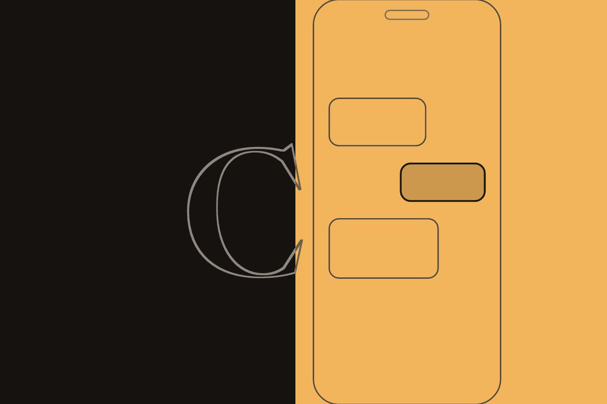 Kapak çizimi: telefon çerçevesi ve sohbet balonları